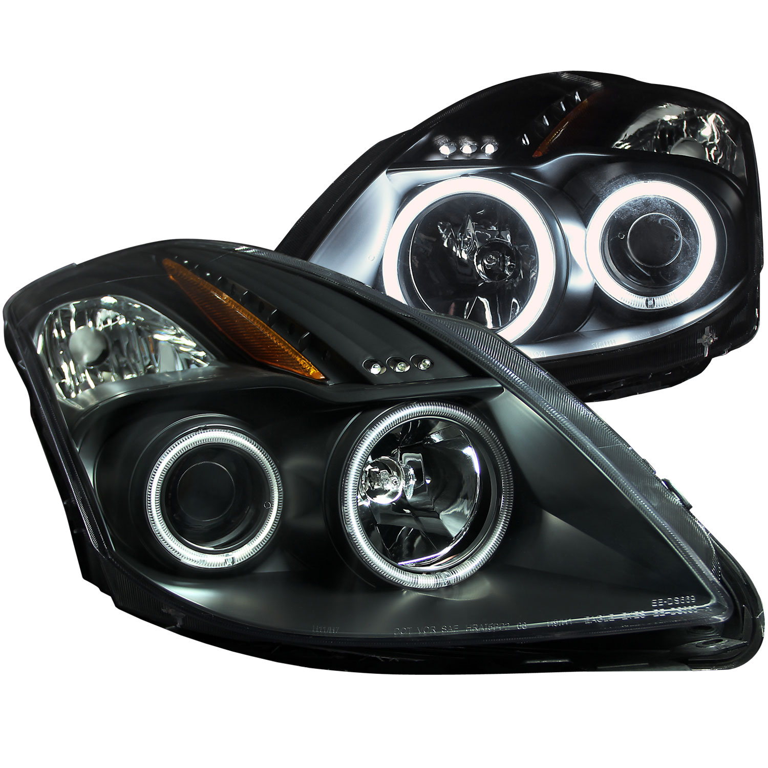 ANZO USA Nissan Altima 2dr Projector Headlights W Halo Black Ccfl 121395