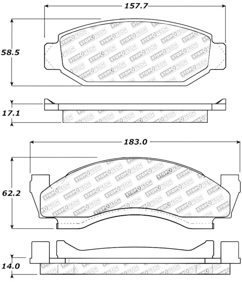 Stoptech 309.00500 | StopTech Sport Brake Pads Ford Bronco, Front; 1976-1985