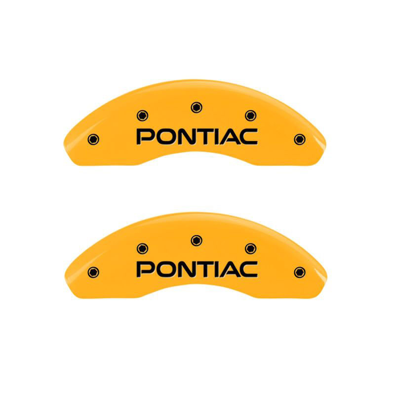 MGP 18025SPONYL | 4 Caliper Covers Engraved Front Pontiac Rear Arrow Yellow Finish Black Char 2006 Pontiac G6; 2007-2009