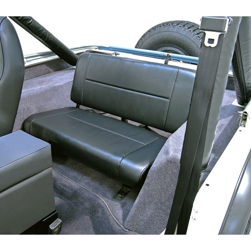 Rugged Ridge 13461.01 | Fixed Rear Seat Black 55-95 Jeep CJ / Jeep Wrangler; 1955-1995