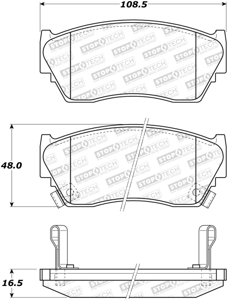 Stoptech 308.05100 | StopTech Street Brake Pads Nissan NX, Front; 1991-1993