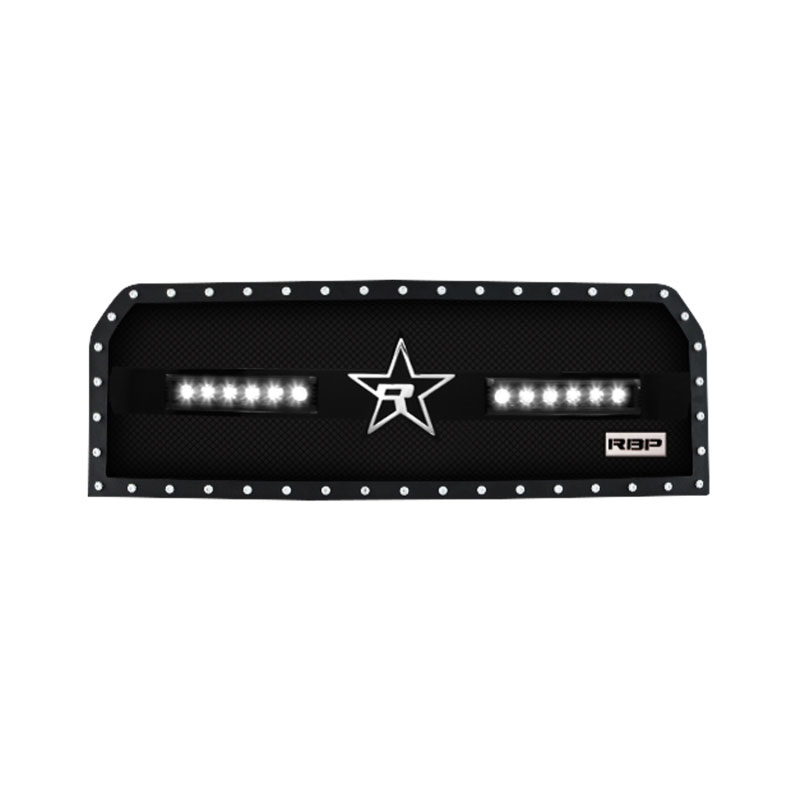 RBP rbp-967579 | RX-3 Midnight Edition Black LED Bar Grille (Studded) 15-17 Ford F-150 (All Models); 2015-2017