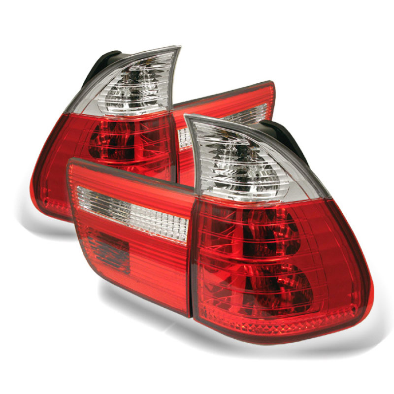 SPYDER 5000835 | Spyder BMW E53 X5 4PCS Tail Lights - Red Clear - (ALT-YD-BE5300-RC); 2000-2006