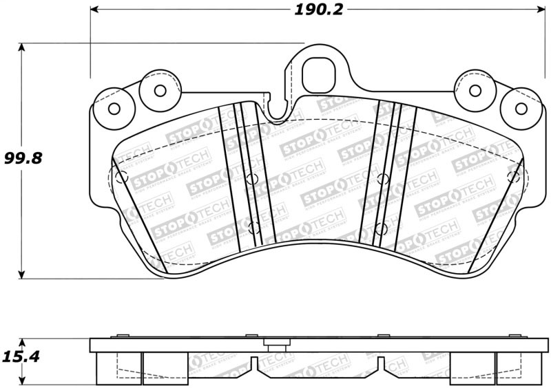 Stoptech 308.10070 | StopTech Street Brake Pads Porsche Cayenne 330mm Front Disc, Front; 2004-2010