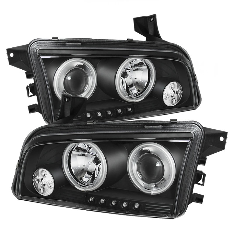 SPYDER 5009715 | Spyder Dodge Charger ( Non HID ) CCFL LED ( Replaceable LEDs ) Projector Headlights - Black - (PRO-YD-DCH05-CCFL-BK); 2006-2010