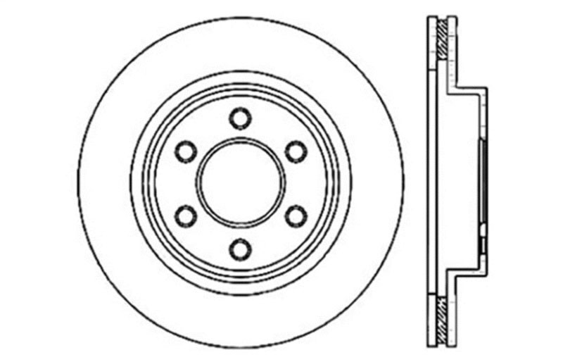 Stoptech 128.63056R | StopTech Dodge Viper Sport Cross Drilled Brake Rotor, Rear Right; 2003-2017