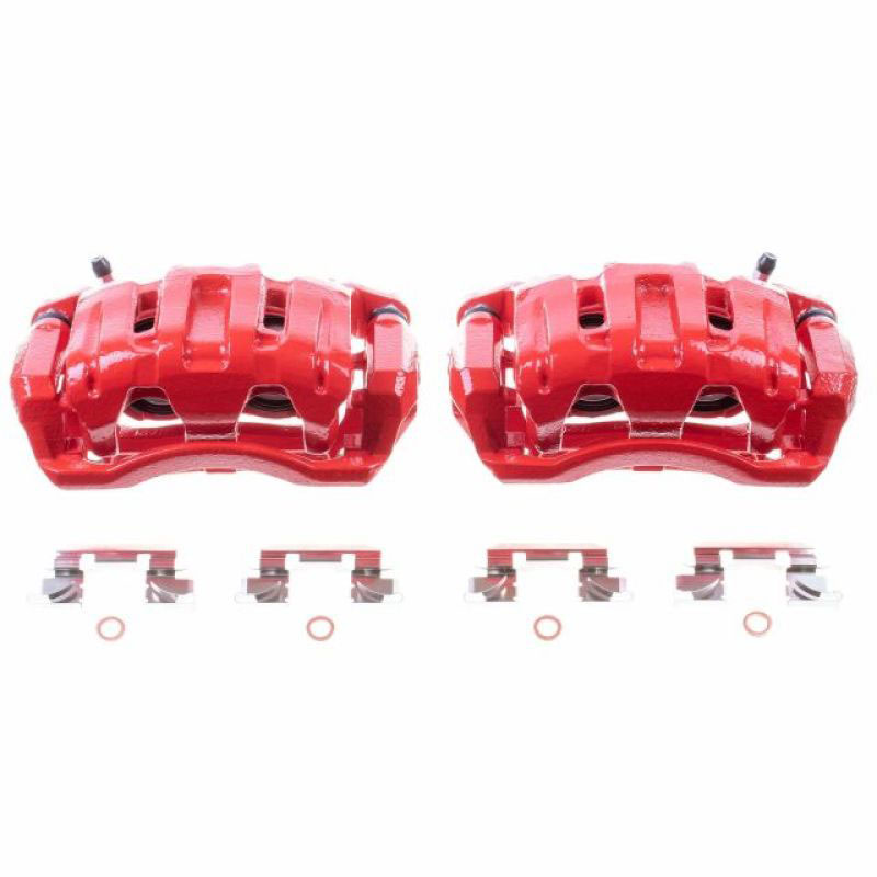 PowerStop s2958 | Power Stop 07-12 Acura RDX Front Red Calipers w/Brackets - Pair; 2007-2012