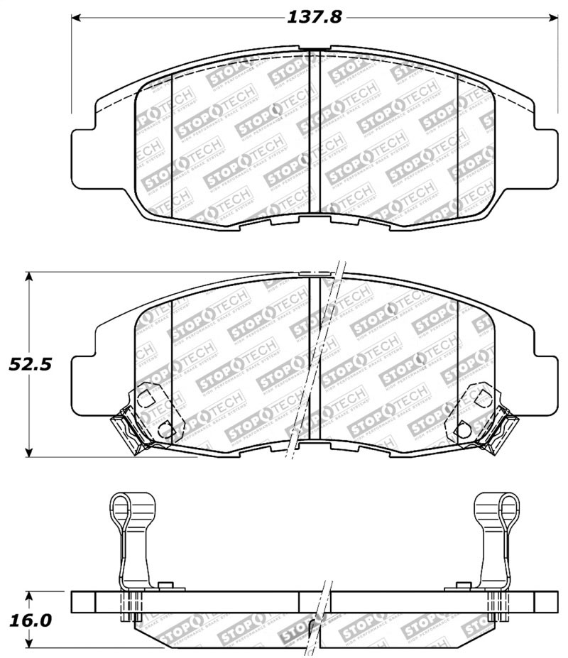 Stoptech 309.07640 | StopTech Sport Brake Pads Acura EL, Front; 1997-2005