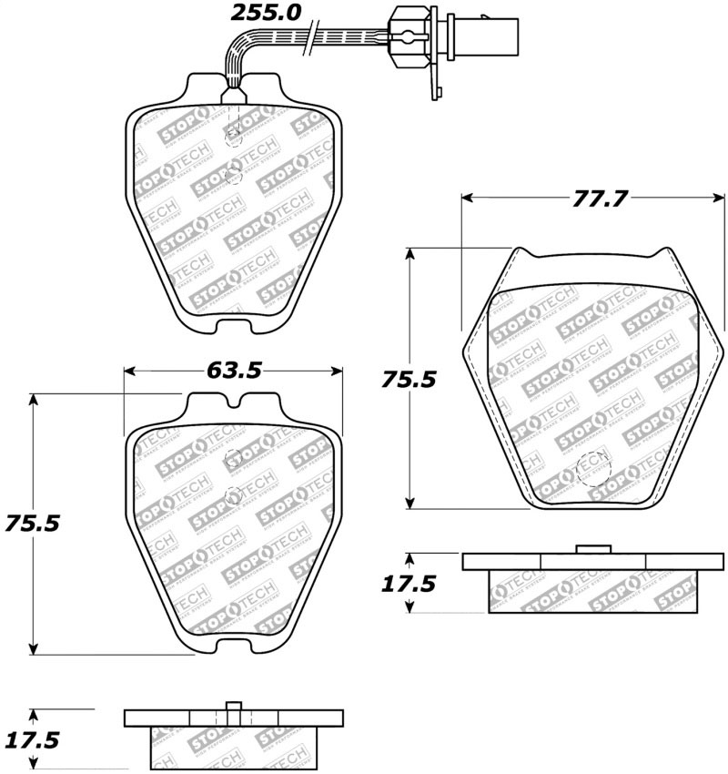 Stoptech 305.08390 | StopTech Street Select Brake Pads Audi S6, Front; 2002-2003