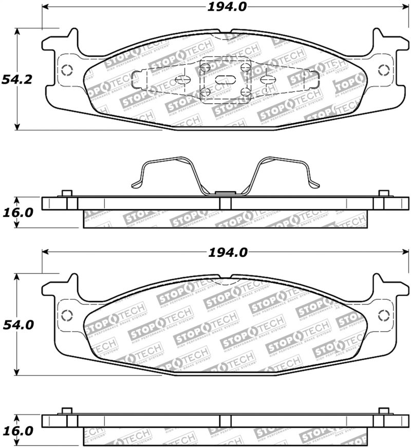 Stoptech 305.06320 | StopTech Street Select Brake Pads Ford E-150 Econoline, Front; 1994-2002