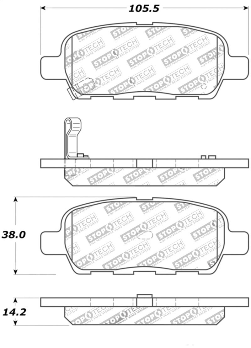 Stoptech 308.09051 | StopTech Street Brake Pads Infiniti FX35, Rear; 2003-2012