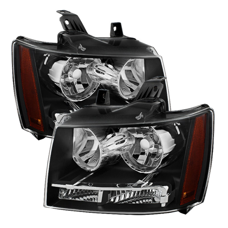 SPYDER 9022777 | Xtune Chevy Suburban 1500/2500 07-14 Crystal Headlights Black HD-JH-CSUB07-AM-BK; 2007-2014