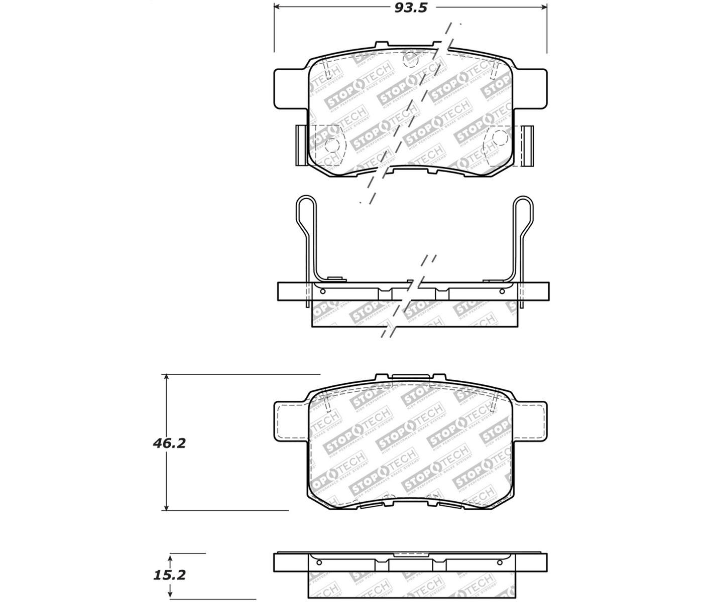 Stoptech 305.14510 | StopTech Street Select Brake Pads Acura TSX, Rear; 2011-2014