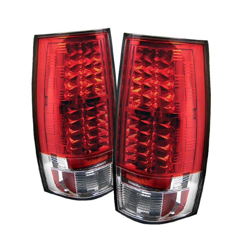 SPYDER 5002150 | Spyder Suburban / Tahoe / Gmc Yukon / Denali Led Tail Lights - Red Clear - (ALT-YD-CSUB07-LED-RC); 2007-2014