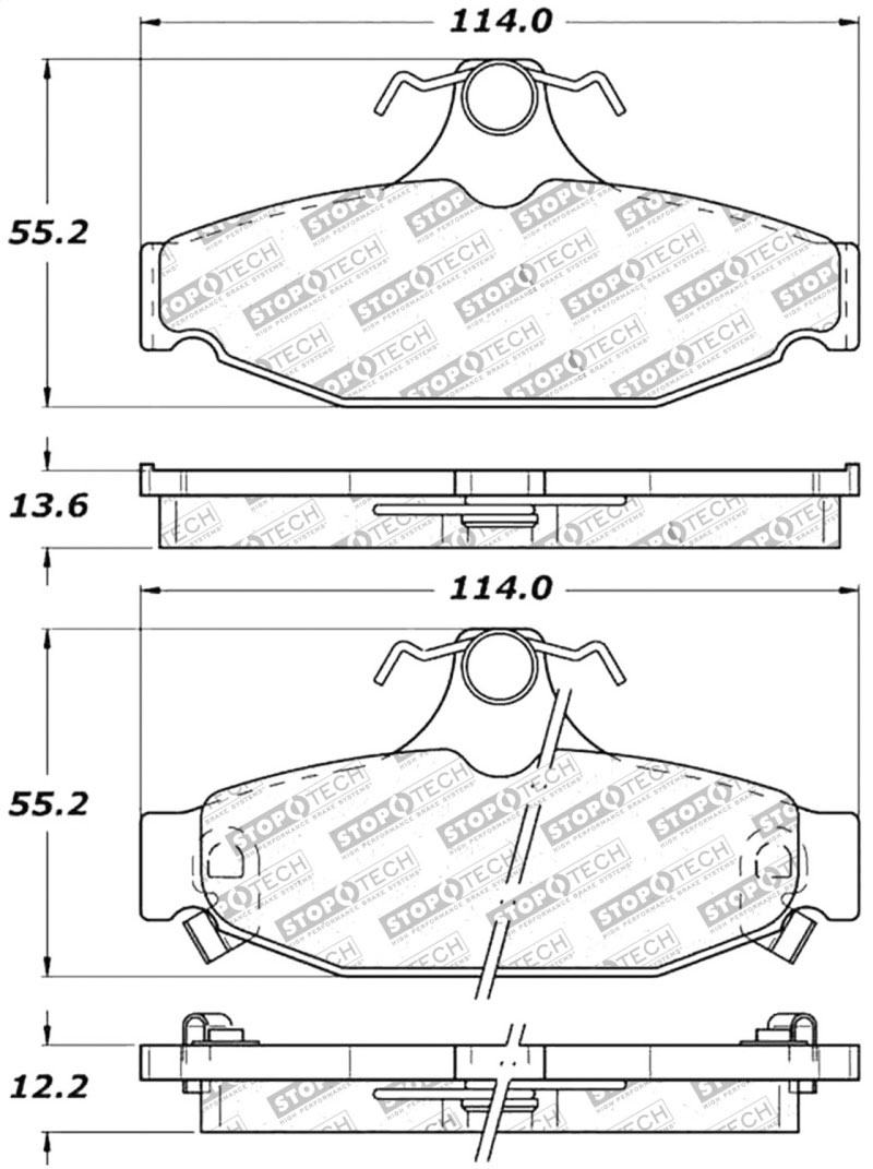 Stoptech 309.04130 | StopTech Sport Brake Pads Pontiac Firebird, Rear; 1989-1997