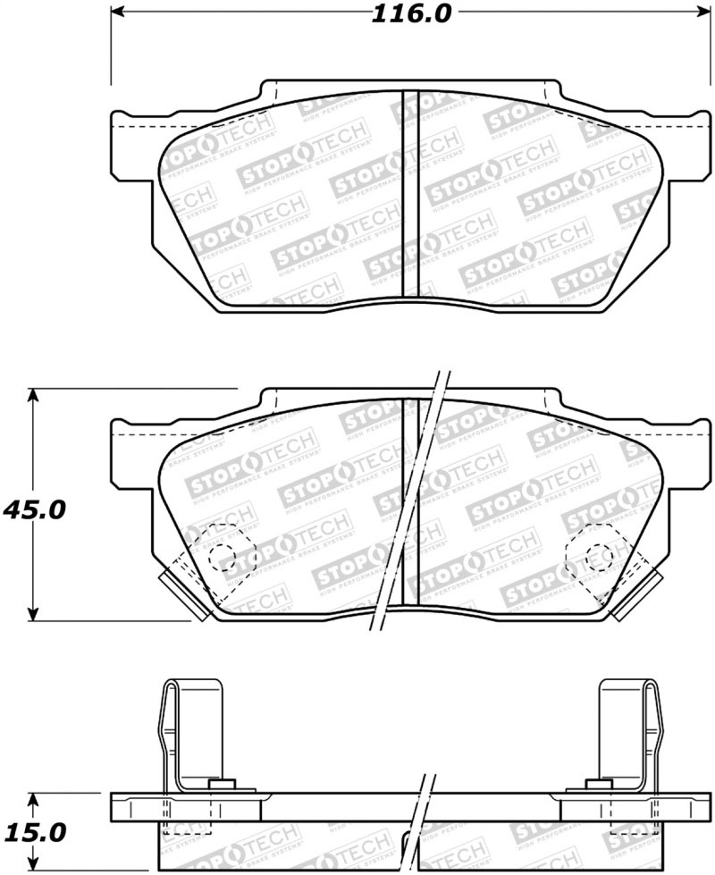 Stoptech 308.02560 | StopTech Street Brake Pads Honda CRX HF, Front; 1988-1991