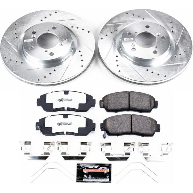 PowerStop k5857-26 | Power Stop 11-14 Honda Odyssey Front Z26 Street Warrior Brake Kit; 2011-2014