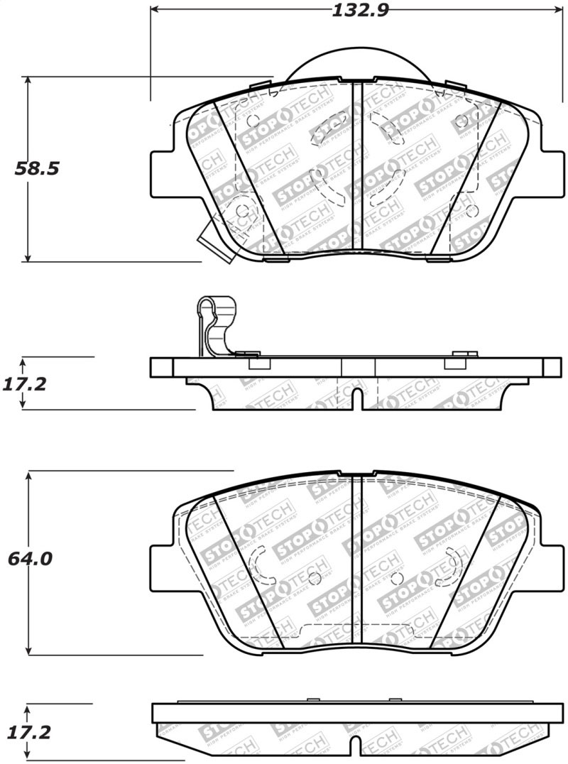 Stoptech 305.14440 | StopTech Street Select Brake Pads Kia Optima EX 300mm Front Disc, Front; 2014-2015