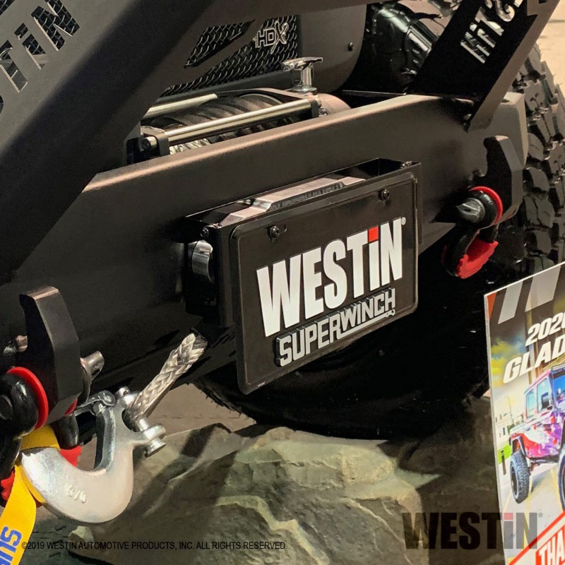 Westin 46-20065 | Winch Mount License Plate Re-locator - Black