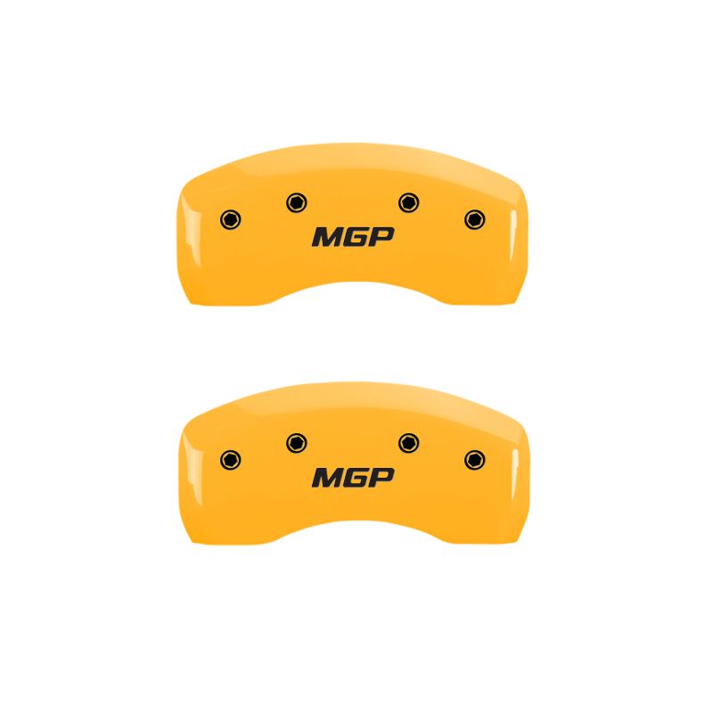 MGP 26220SMGPYL | MGP 4 Caliper Covers Engraved Front & Rear MGP Yellow Finish Black Characters 2018 Mazda CX-5; 2017-2021