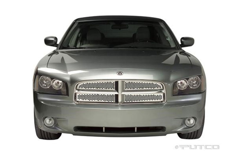 Putco 84332 | 06-10 Dodge Charger (Honeycomb Style) - Main Grille Punch Stainless Steel Grilles; 2006-2010