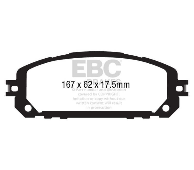 EBC ud1709 | 13+ Jeep Cherokee 3.2 Ultimax2 Front Brake Pads; 2013-2023