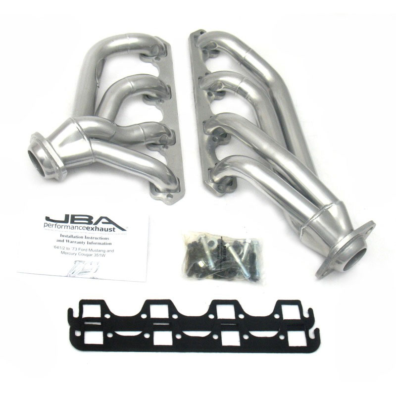 JBA 1653sjs | 65-73 Ford Mustang 351W SBF 1-5/8in Primary Silver Ctd Mid Length Header; 1965-1973