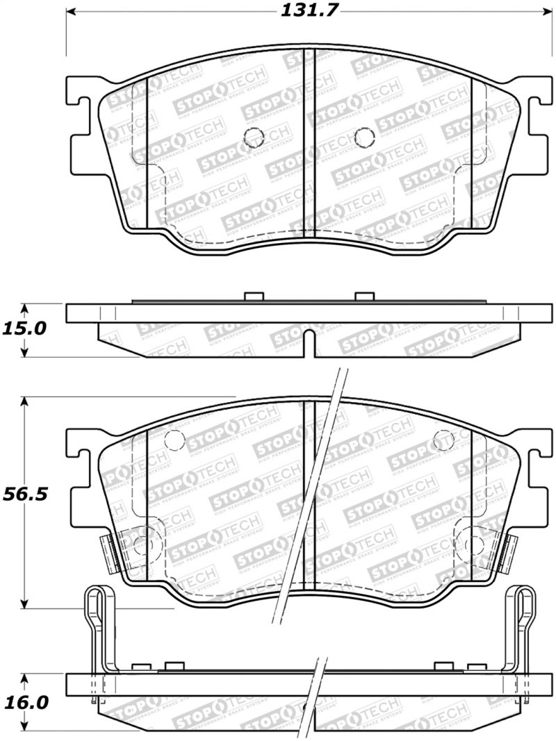 Stoptech 308.07550 | StopTech Street Brake Pads Mazda 626, Front; 1998-2002