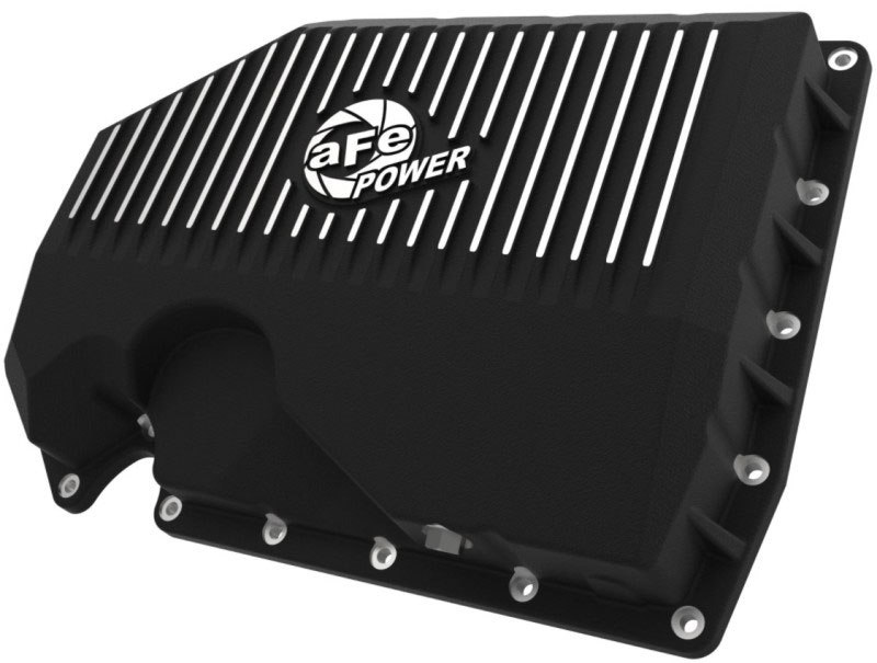 aFe 46-71240b | 05-19 VW 1.8L/2.0L w/o Oil Sensor Engine Oil Pan Black POWER Street Series w/ Machined Fins; 2005-2019