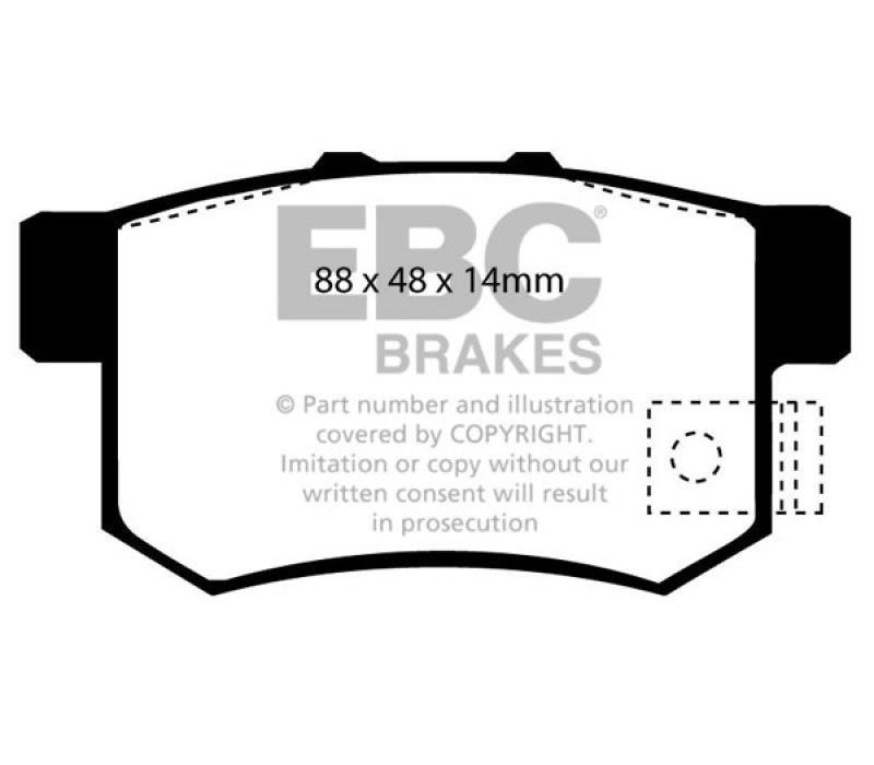 EBC dp3781/2c | 01-03 Acura CL 3.2 Redstuff Rear Brake Pads; 2001-2003