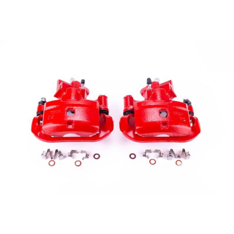 PowerStop s2754 | Power Stop 00-02 Toyota MR2 Spyder Rear Red Calipers w/Brackets - Pair; 2000-2002