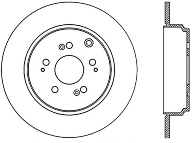 Stoptech 120.40072CRY | StopTech Honda Pilot Premium Cryostop Rotor, Rear; 2009-2015