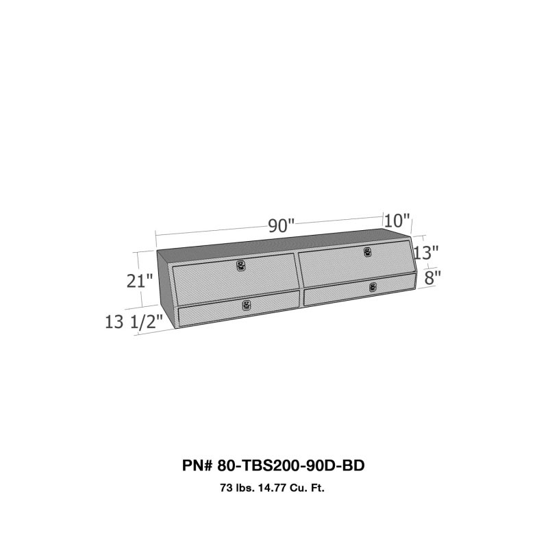 Westin 80-tbs200-90d-bd | /Brute Contractor TopSider 90in w/ Drawers & Doors - Aluminum