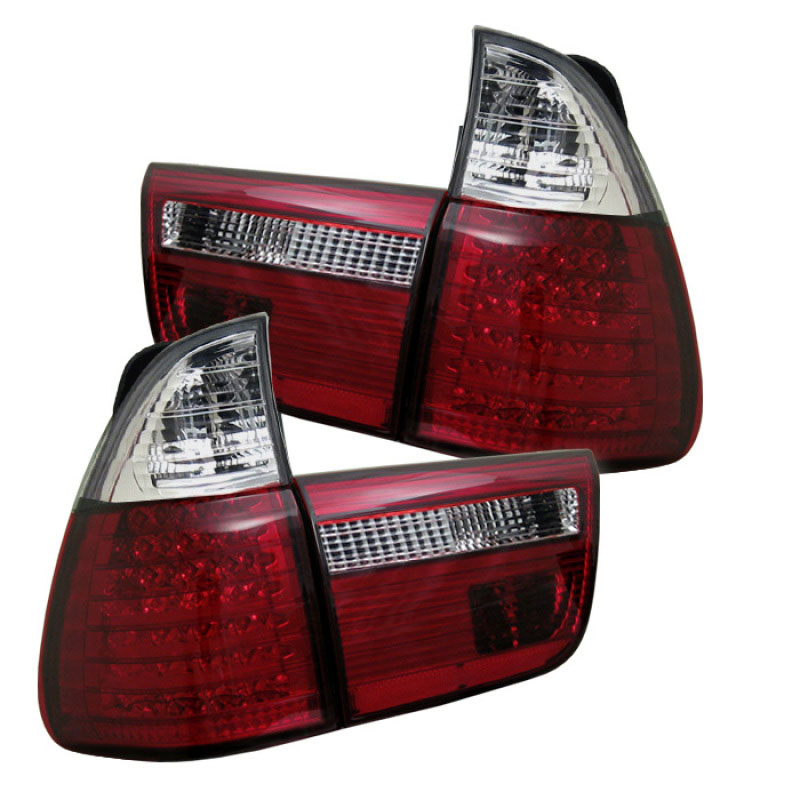 SPYDER 5000804 | Spyder BMW E53 X5 4PCS LED Tail Lights - Red Clear - (ALT-YD-BE5300-LED-RC); 2000-2006