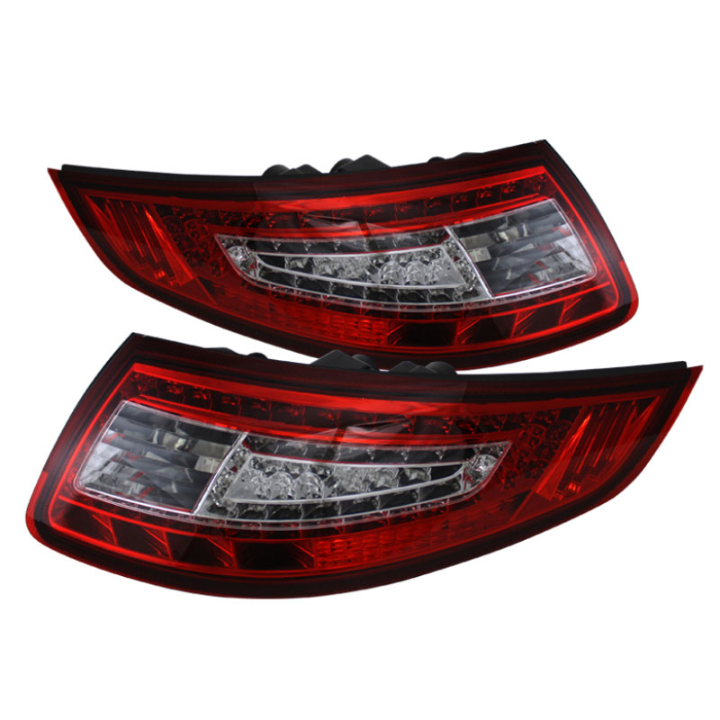 SPYDER 5008848 | xTune Porsche 911 997 LED Tail Lights - Red Clear; 2005-2008