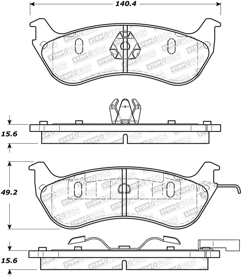 Stoptech 308.06900 | StopTech Street Brake Pads Mercury Grand Marquis Phenolic Piston, Rear; 1996-2002