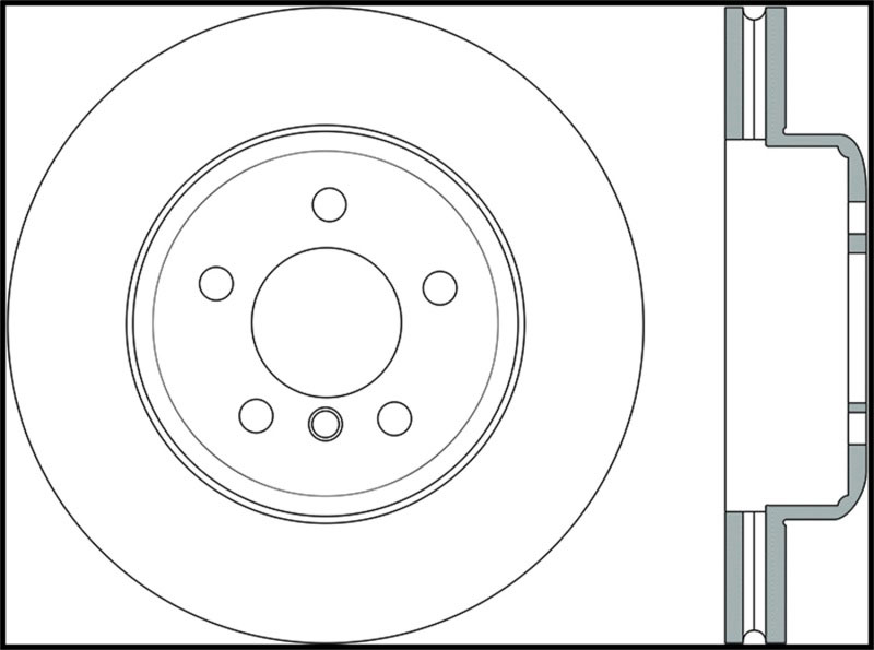 Stoptech 128.34124L | StopTech BMW 640i xDrive Gran Coupe Sport Cryo Cross Drilled Rotor, Front Left; 2014-2016