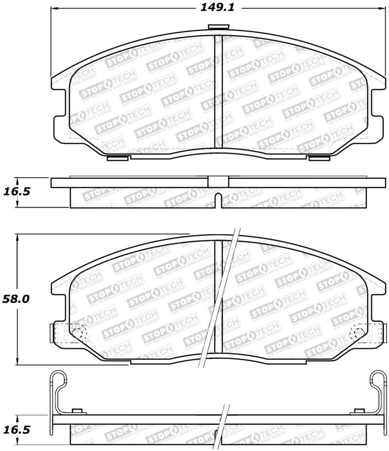 Stoptech 308.08640 | StopTech Street Brake Pads Kia Sorento, Front; 2003-2009