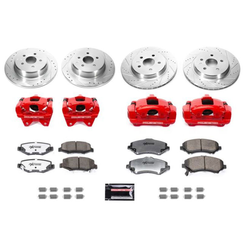 PowerStop bbk-jk-002r | Power Stop 07-17 Jeep Wrangler Front & Rear Big Brake Conversion Kit; 2007-2017