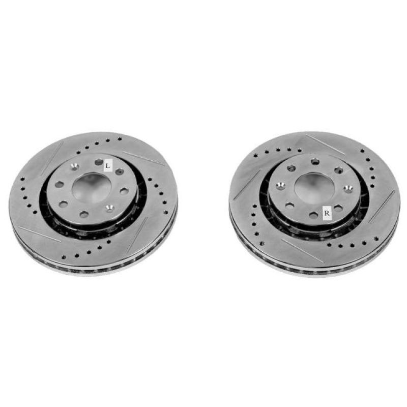 PowerStop jbr1508xpr | Power Stop 04-11 Chevrolet Aveo Front Evolution Drilled & Slotted Rotors - Pair; 2004-2011