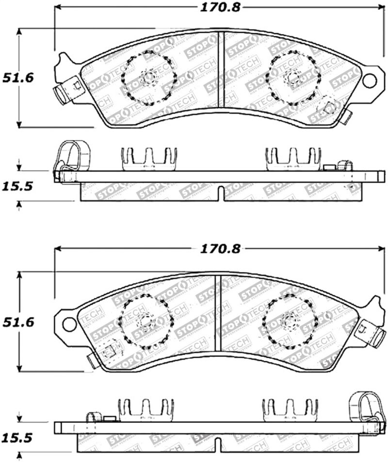 Stoptech 308.04120 | StopTech Street Brake Pads Pontiac Firebird Perf Pkg, Front; 1988-1992