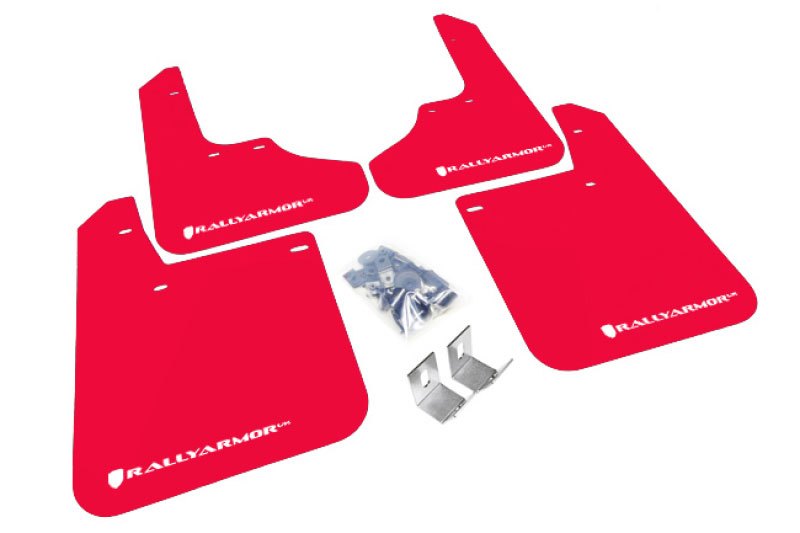 Rally Armor mf2-ur-rd/wh | 1993-2001 Subaru Impreza UR Red Mud Flap w/ White Logo; 1993-2001