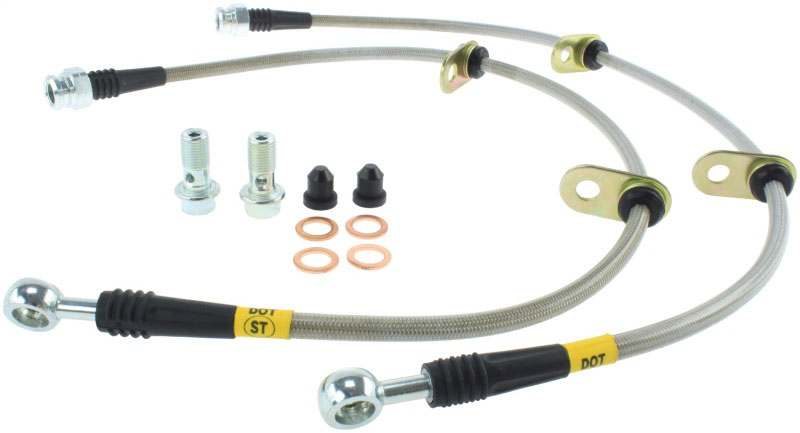 Stoptech 95040504 | StopTech 90-93 Acura Integra / 90-91 Honda CRX Si Rear Disc Rear SS Brake Lines; 1990-1993