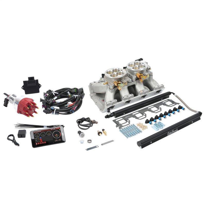 Edelbrock 35670 | Pro Flo 4 EFI System Seq Port Chrysler Gen II Hemi 426-572 950 Max HP 60lb/hr Satin Finish