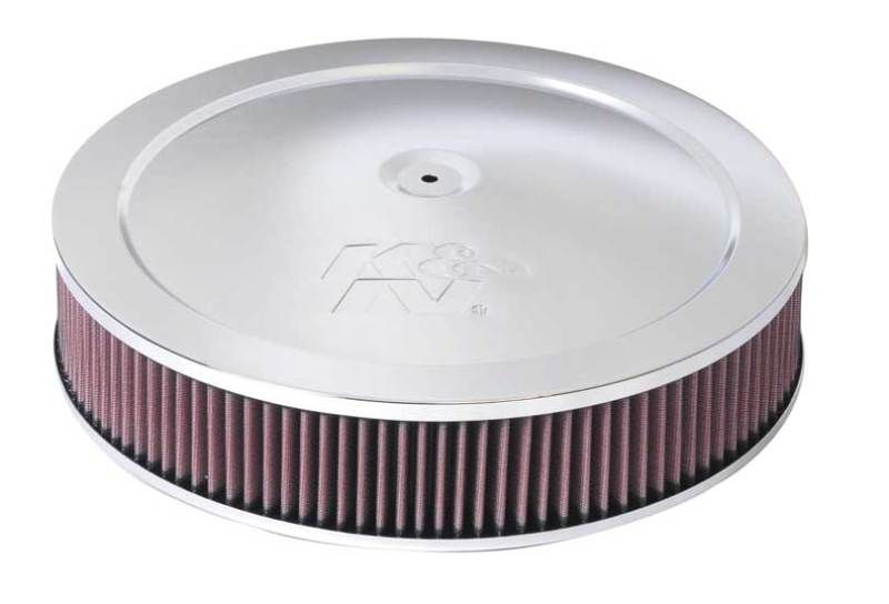 K&N Engineering 601280 | K&N 14in Red Custom Air Cleaner Assembly - 5.125in ID x 14in OD x 2.75in H x 1.25in Drop Base