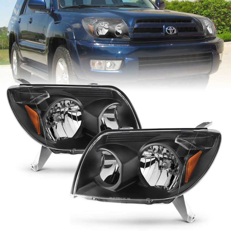 ANZO 111394 | 2003-2005 Toyota 4Runner Crystal Headlights Black; 2003-2005