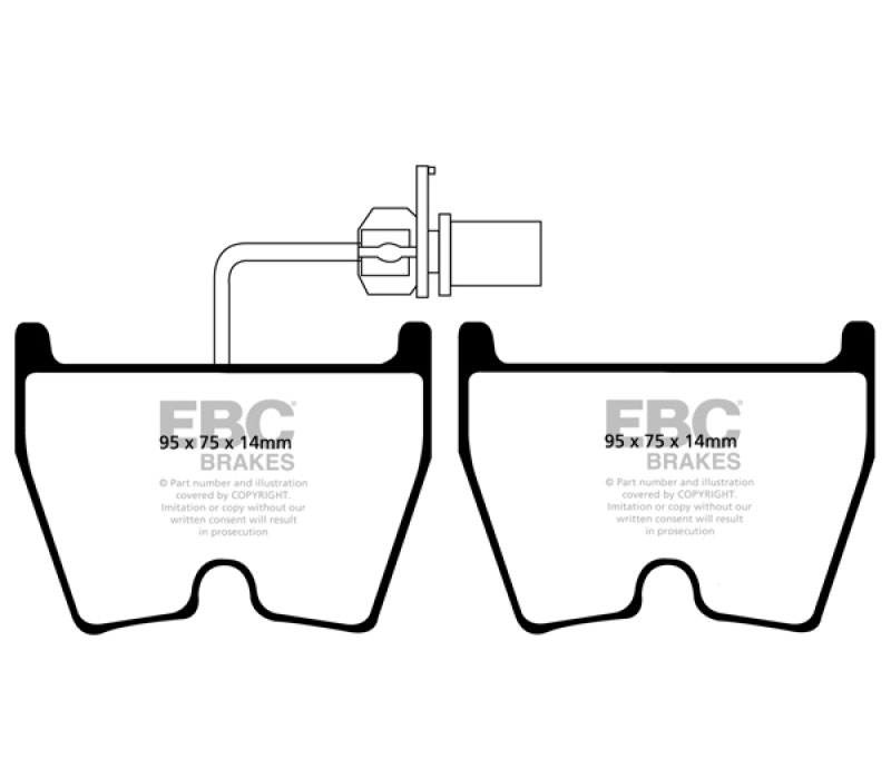 EBC dp41513r | 06-09 Audi RS4 4.2 (Cast Iron Rotors) Yellowstuff Front Brake Pads; 2006-2009