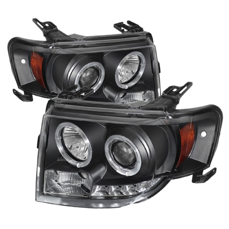 SPYDER 5074225 | Spyder Ford Escape Projector Headlights - Halogen Model Only ( Not Compatible With Xenon/HID Model ) - DRL - Black - High H1 (Included) - Low H1 (Included); 2008-2012