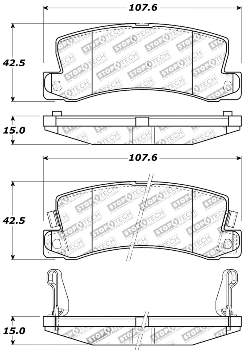 Stoptech 309.03250 | StopTech Sport Brake Pads Toyota Celica GTS, Rear; 1986-1993