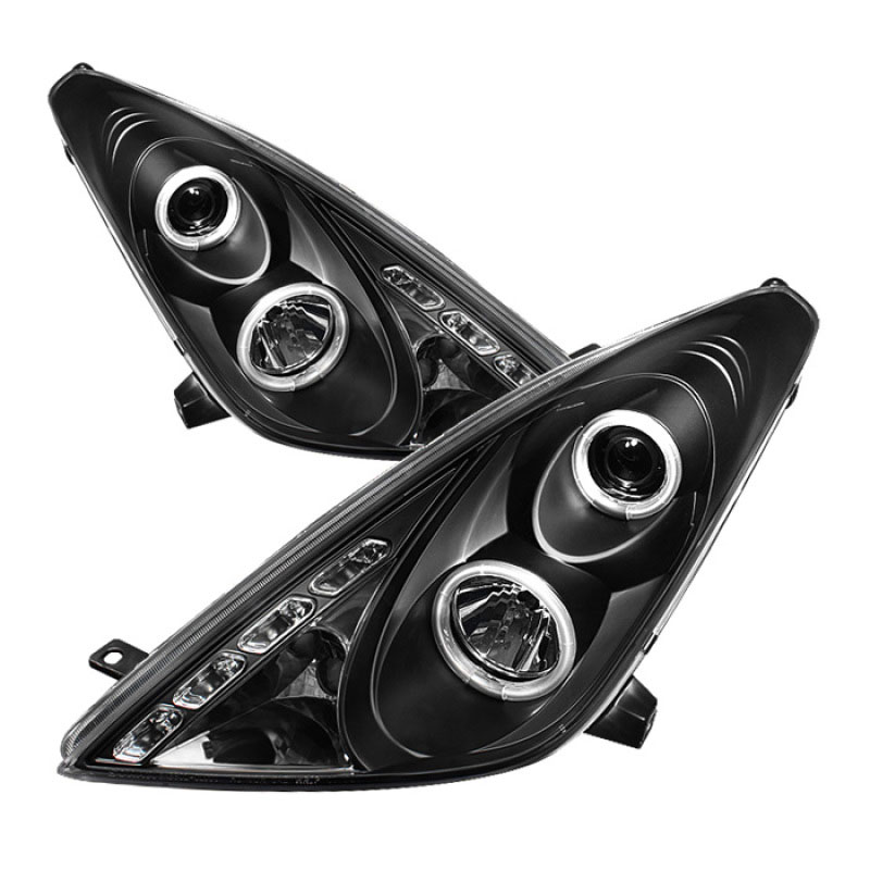 SPYDER 5011848 | Spyder Toyota Celica Halo LED ( Non Replaceable LEDs ) Projector Headlights - Black - (PRO-YD-TCEL00-LED-BK); 2000-2005